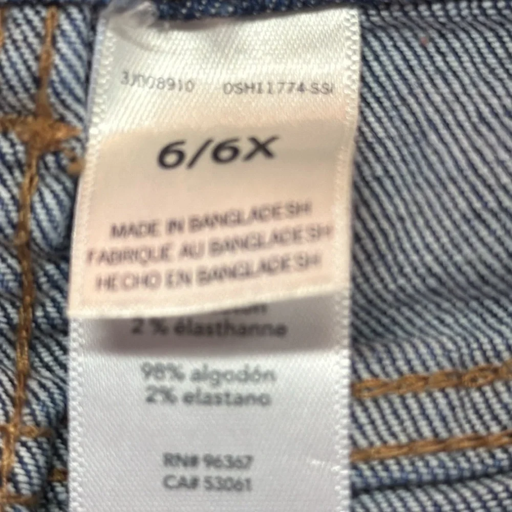 Oshkosh B’gosh Blue Denim Button Front Skirt Cotton/Elastane Four Pockets 6/6X